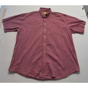 Duck Head men's red plaid shirt XL short‎ sleeve button up 100% Cotton Y2K 90s